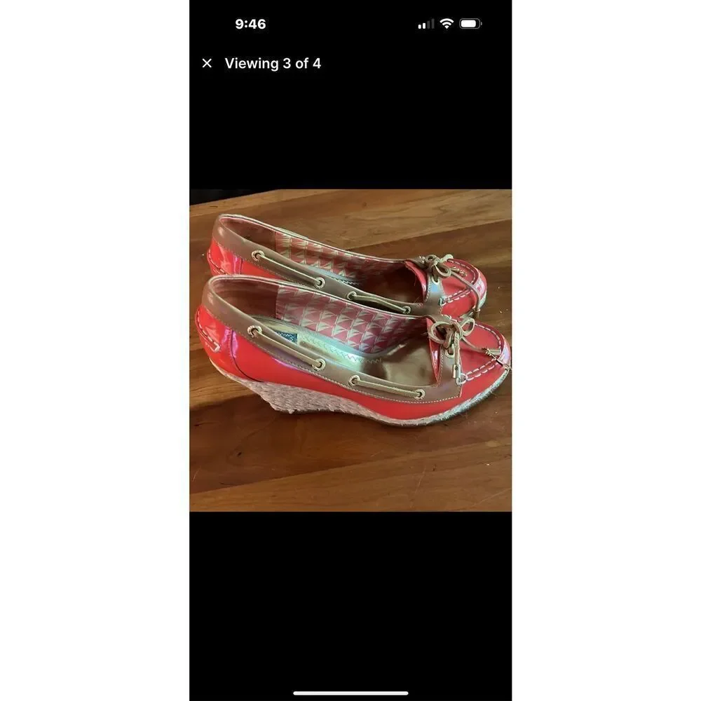 Millys for Sperry coral wedge espadrilles size 7